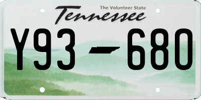 TN license plate Y9368O
