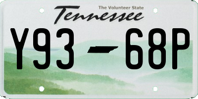 TN license plate Y9368P