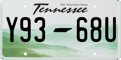 TN license plate Y9368U