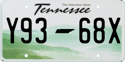 TN license plate Y9368X