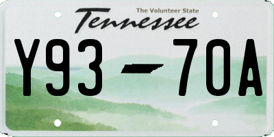 TN license plate Y9370A