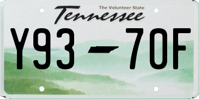 TN license plate Y9370F