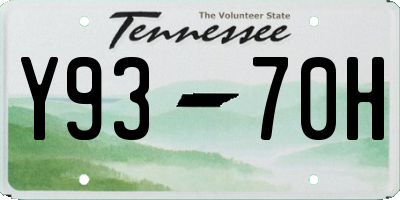 TN license plate Y9370H