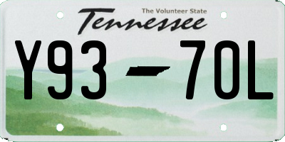 TN license plate Y9370L