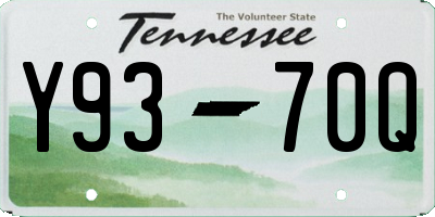 TN license plate Y9370Q