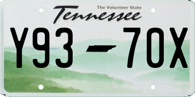 TN license plate Y9370X
