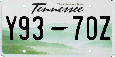 TN license plate Y9370Z