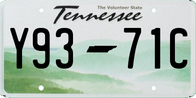 TN license plate Y9371C