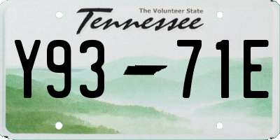 TN license plate Y9371E