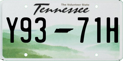 TN license plate Y9371H