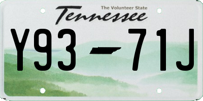 TN license plate Y9371J