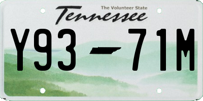 TN license plate Y9371M