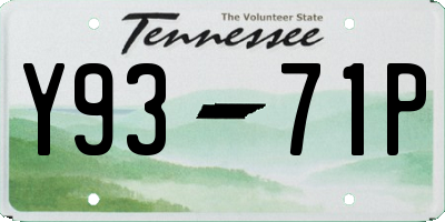 TN license plate Y9371P