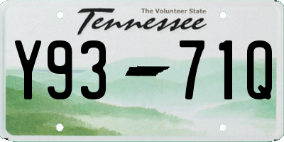 TN license plate Y9371Q