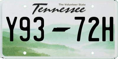 TN license plate Y9372H