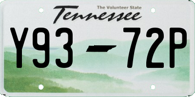 TN license plate Y9372P