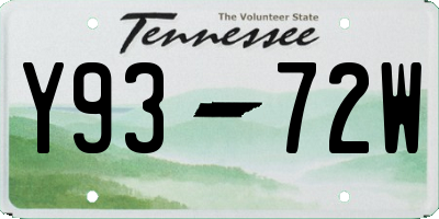 TN license plate Y9372W