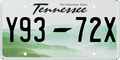 TN license plate Y9372X