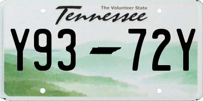 TN license plate Y9372Y
