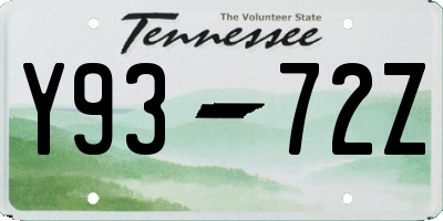 TN license plate Y9372Z