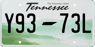 TN license plate Y9373L