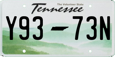 TN license plate Y9373N