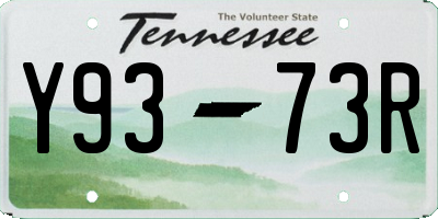 TN license plate Y9373R