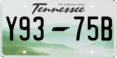 TN license plate Y9375B