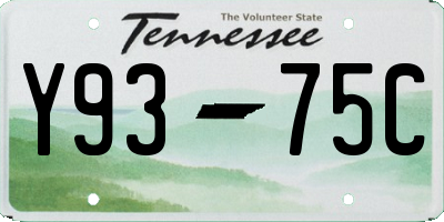 TN license plate Y9375C