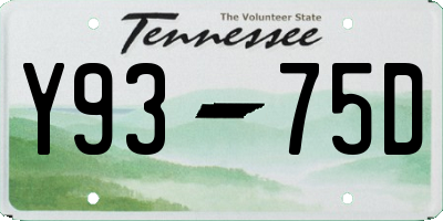 TN license plate Y9375D