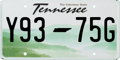 TN license plate Y9375G