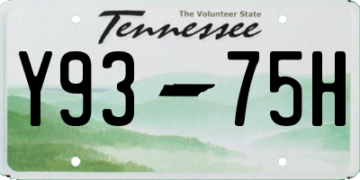 TN license plate Y9375H