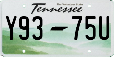 TN license plate Y9375U