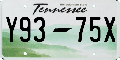 TN license plate Y9375X