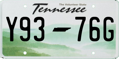TN license plate Y9376G