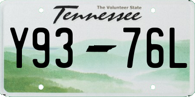 TN license plate Y9376L