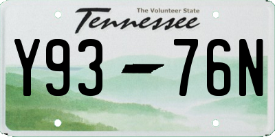 TN license plate Y9376N