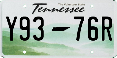 TN license plate Y9376R