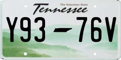 TN license plate Y9376V