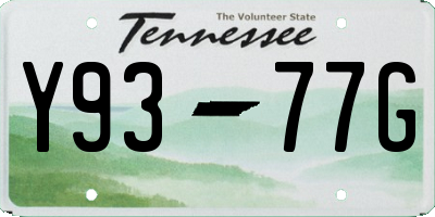 TN license plate Y9377G