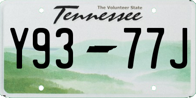 TN license plate Y9377J