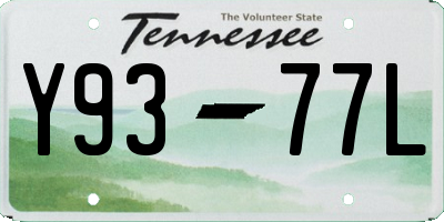 TN license plate Y9377L