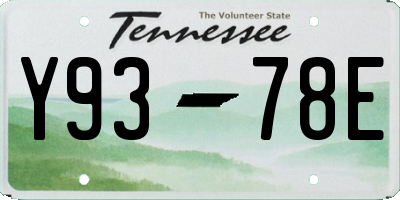 TN license plate Y9378E