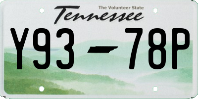 TN license plate Y9378P
