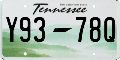 TN license plate Y9378Q