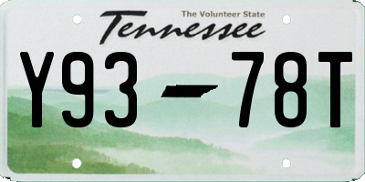 TN license plate Y9378T