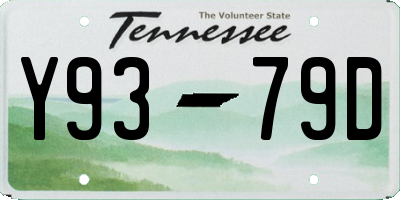 TN license plate Y9379D