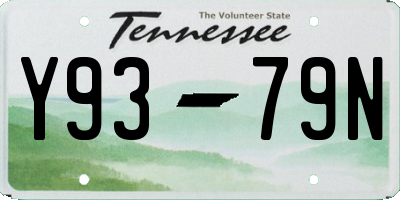 TN license plate Y9379N