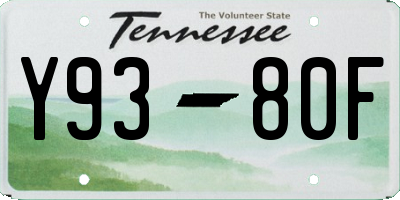 TN license plate Y9380F