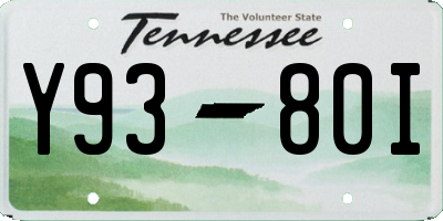 TN license plate Y9380I